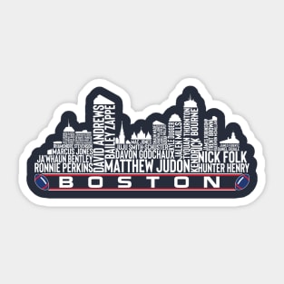 New England Football Team 23 Player Roster, Boston City Skyline Sticker